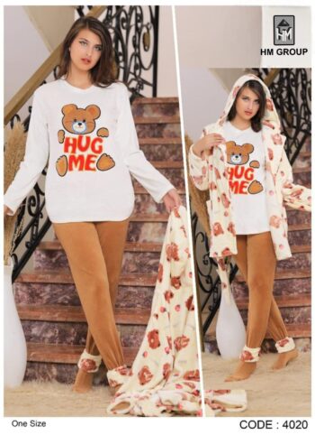 بيجامة نصفين مبطنة فرو حريمة دستة (12 قطعة)