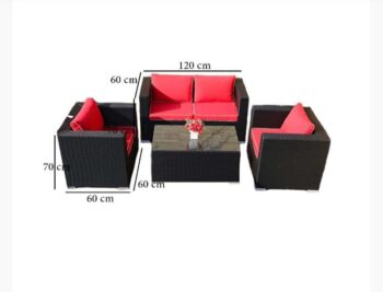 كنبه 2 مقعد و٢ كرسى وترابيزه