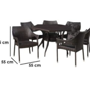 طقم رتان مكون من 6 كرسي وترابيزه