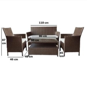 كنبه 2 مقعد +2 كرسي وترابيزه