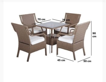 طقم راتان مكون من 4 كرسي + ترابيزه