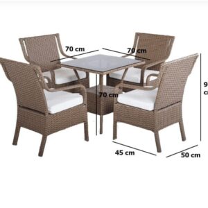 طقم راتان مكون من 4 كرسي + ترابيزه