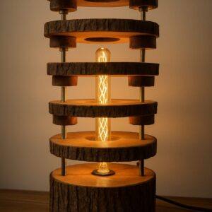 اباجورة من الخشب الطبيعى